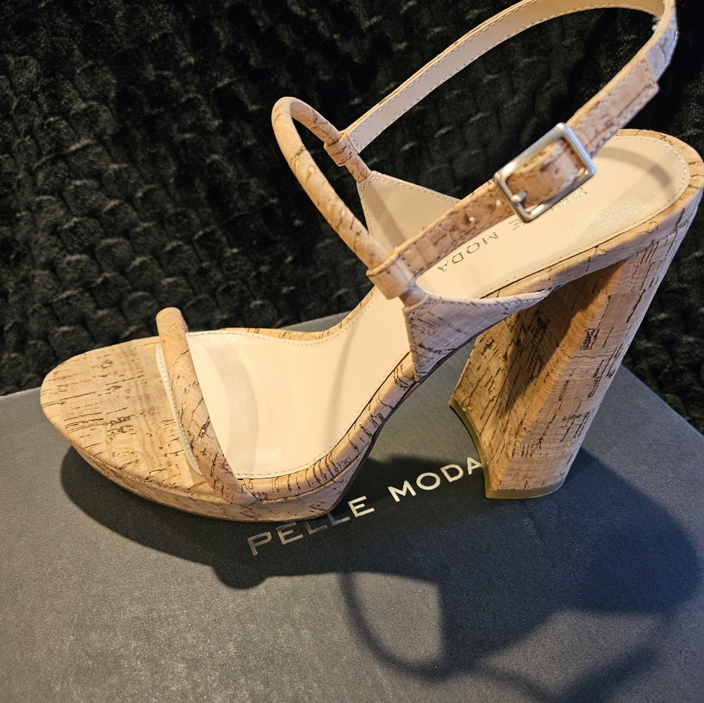 Pella Moda Cork Platform Wedge Sandals size 9